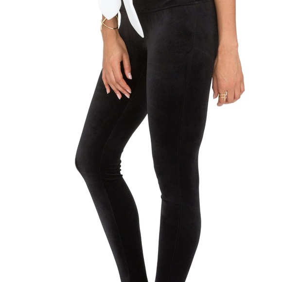 NWT SPANX VELVET LEGGINGS PANTS Black #2070 Slimming Holiday Sexy Party S M or L - Picture 1 of 5